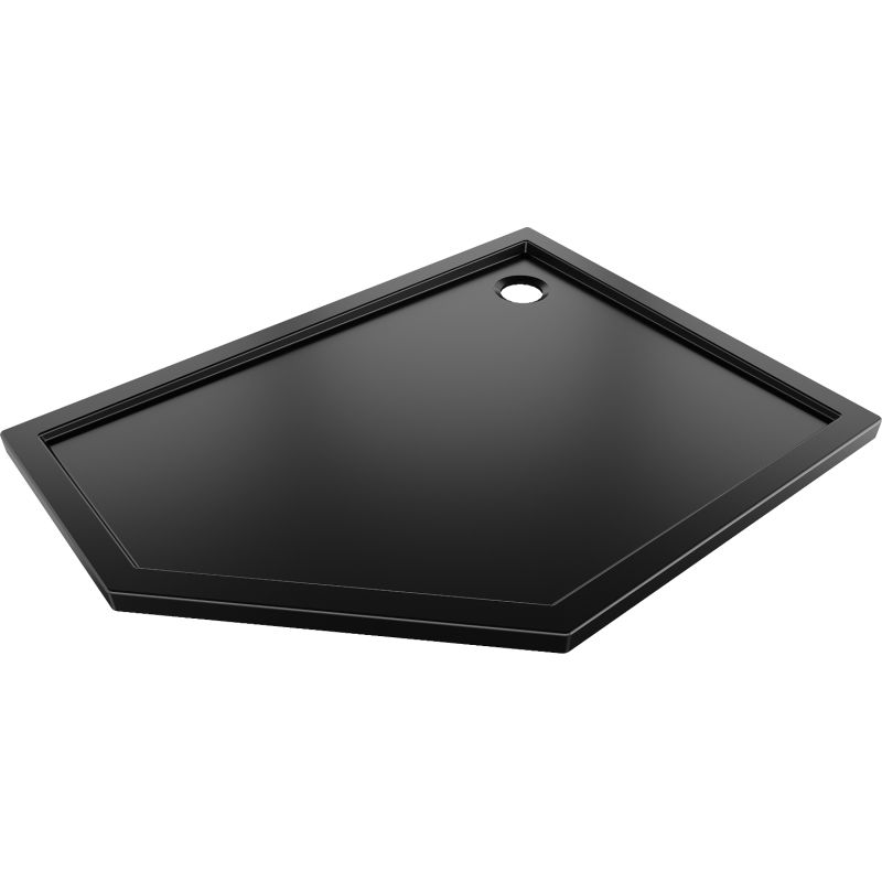 Mexen Flow pentagonálna vanička tenká pravá 100 x 90 cm, čierna matná - 46P709010R