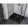 Mexen Apia sprchový kút posuvný 120 x 100 cm, transparentný, chróm + vanička Flat, čierna - 840-120-100-01-00-4070