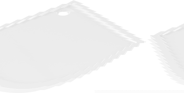 Mexen Flow polkruhový asymetrický slim ľavý 90 x 80 cm, biely lesk - 46Q108090L