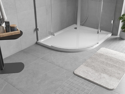 Mexen Flow polkruhový asymetrický slim pravý 90 x 80 cm, biely lesk - 46Q108090R