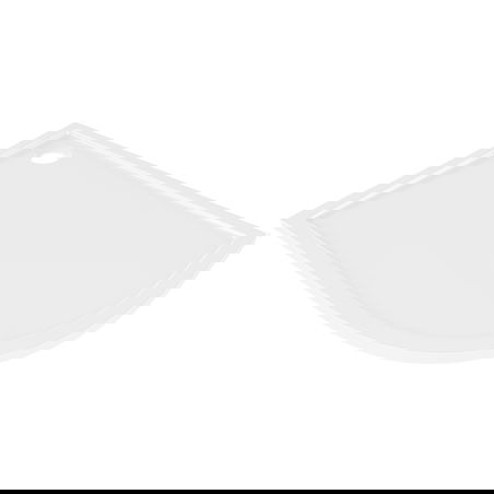 Mexen Flow polosový asymetrický slim ľavý 100 x 80 cm, biely lesk - 46Q108010L