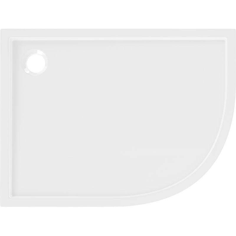 Mexen Flow polosový asymetrický slim ľavý 100 x 80 cm, biely lesk - 46Q108010L