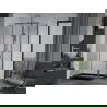 Mexen Apia sprchový kút posuvný 130 x 80 cm, transparentný, chróm + vanička Flat, čierny - 840-130-080-01-00-4070