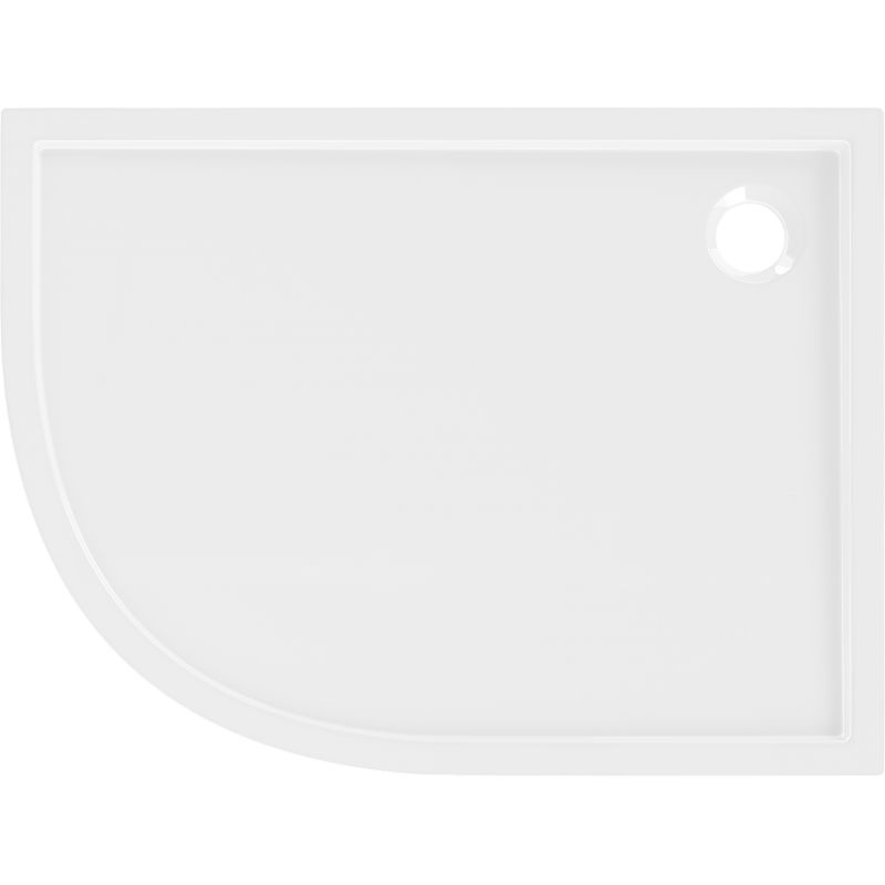 Mexen Flow sprchová vanička polokruhová asymetrická slim pravá 100 x 80 cm, biely lesk - 46Q108010R
