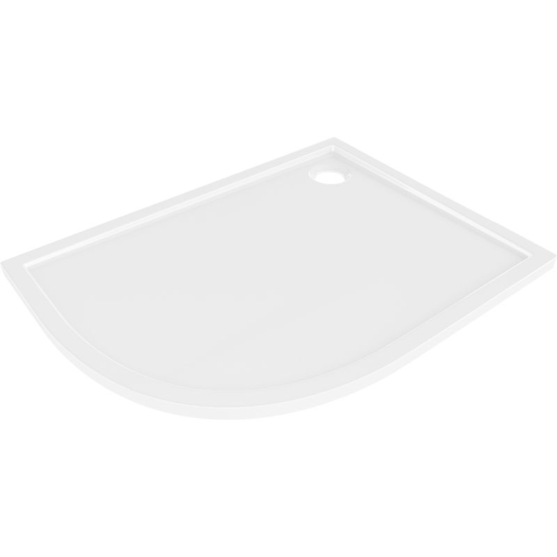 Mexen Flow polkruhový asymetrický slim pravý 100 x 90 cm, biely lesk - 46Q109010R