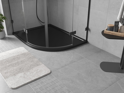Mexen Flow asymetrický štvrťkruhový sprchový kút slim ľavý 100 x 80 cm, čierny mat - 46Q708010L