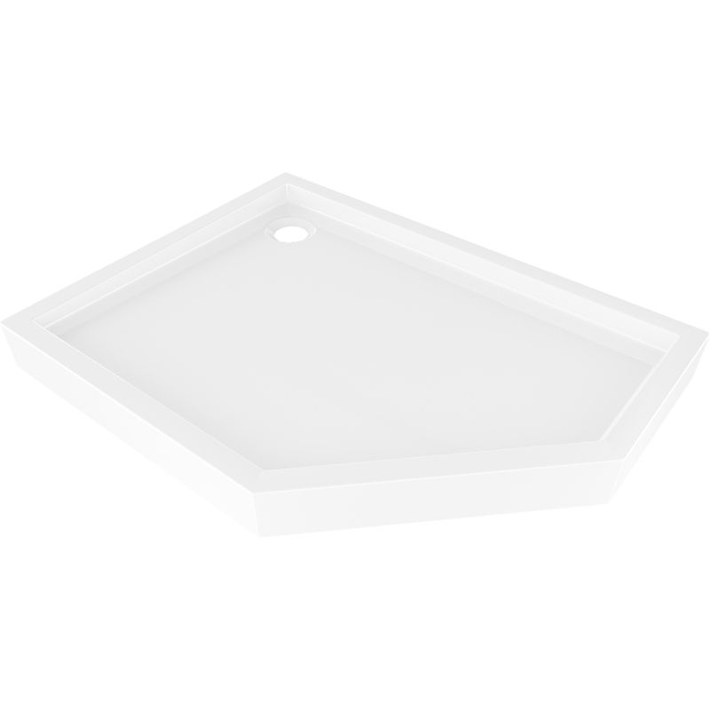 Mexen Flow+ päťuholníkový sprchový kút ľavý 90 x 80 cm, biely lesk - 46P108090LH