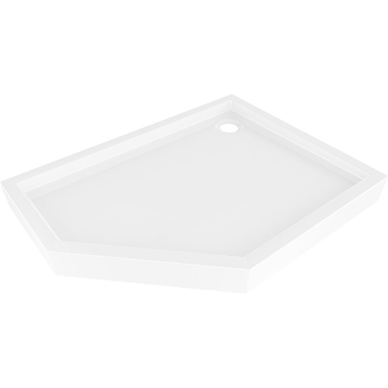 Mexen Flow+ päťhranný sprchový kút pravý 90 x 80 cm, biely lesk - 46P108090RH