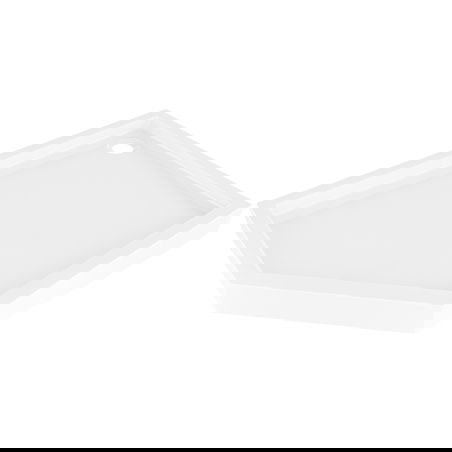 Mexen Flow+ päťhranný sprchový kút pravý 90 x 80 cm, biely lesk - 46P108090RH