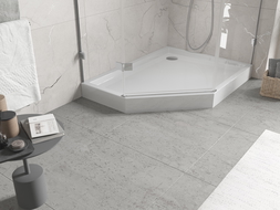Mexen Flow+ päťuholníková sprchová vanička pravá 100 x 80 cm, biely lesk - 46P108010RH