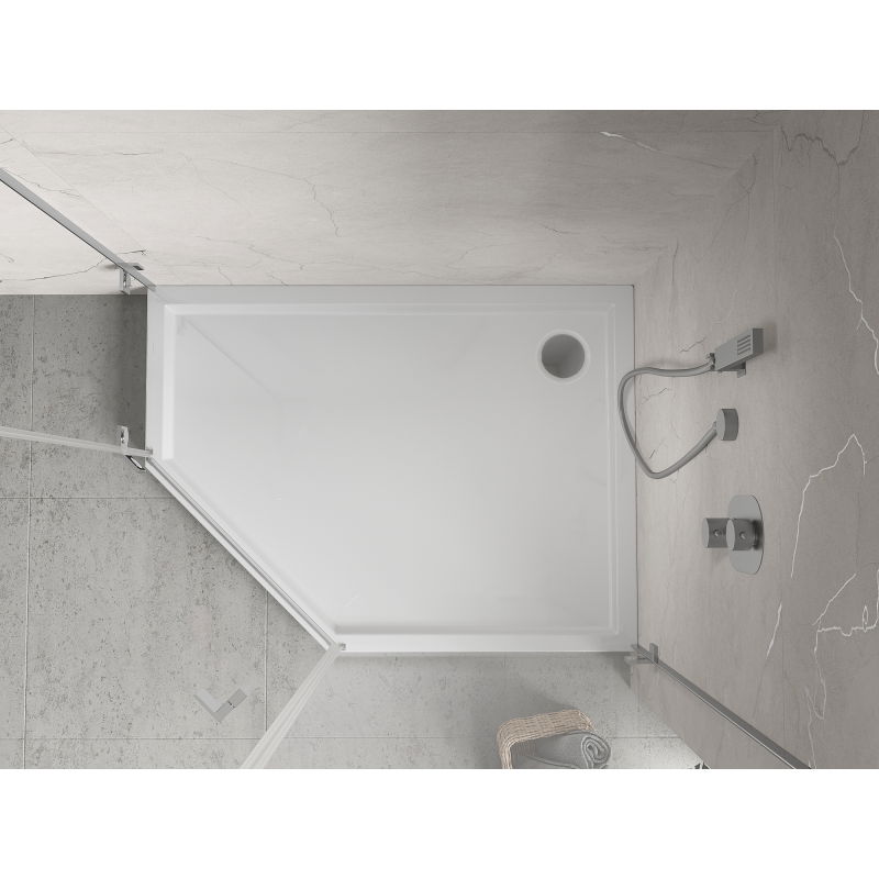 Mexen Flow+ päťuholníková vanička pravá 100 x 80 cm, biely lesk - 46P108010RH