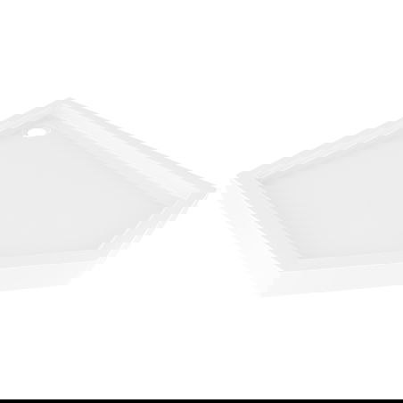 Mexen Flow+ päťuholníkový sprchový kút ľavý 100 x 90 cm, biely lesklý - 46P109010LH