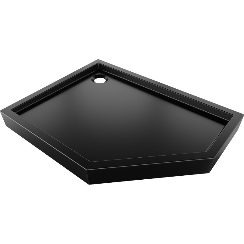 Mexen Flow+ päťuholníkový sprchový kút ľavý 100 x 90 cm, čierna matná - 46P709010LH