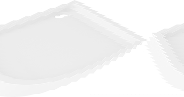 Mexen Flow+ polkruhový asymetrický ľavý sprchový kút 90 x 80 cm, biely lesk - 46Q108090LH