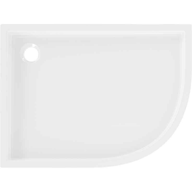 Mexen Flow+ vanička polkruhová asymetrická ľavá 100 x 80 cm, biely lesk - 46Q108010LH