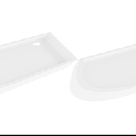 Mexen Flow+ polkruhová asymetrická pravá sprchovou vaničku 100 x 80 cm, biely lesk - 46Q108010RH