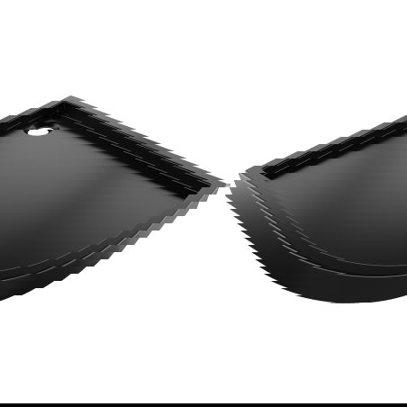 Mexen Flow+ asymetrický polkruhový sprchový kút ľavý 100 x 90 cm, čierny mat - 46Q709010LH