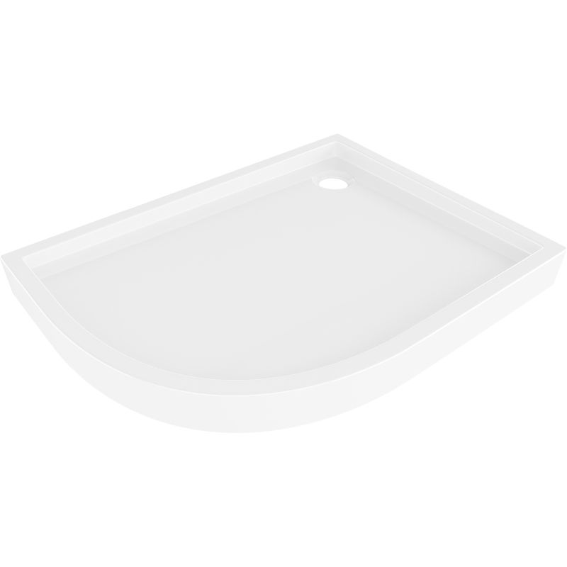 Mexen Flow+ asymetrický polkruhový sprchový kút pravý 100 x 90 cm, biely lesk - 46Q109010RH