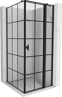 Mexen Mist T sprchovací kút pántové dvere pravé 95 x 95 cm, čierna mriežka, čierna - 8A4T-095-095-70-77-P