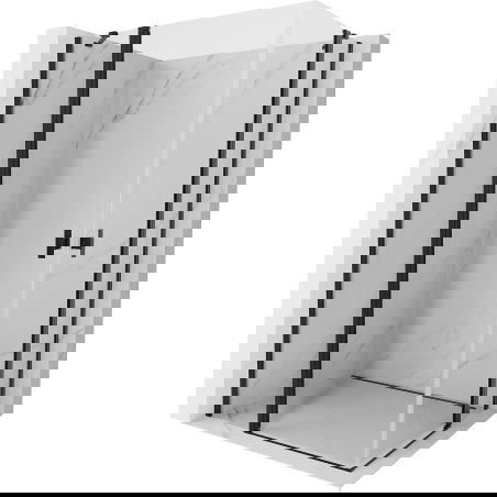 Mexen Mist Duo sprchový kút 115 x 75 cm, priehľadný, čierny - 8A4-115-075-70-00