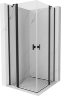 Mexen Mist Duo sprchový kút 80 x 80 cm, priehľadný, čierny - 8A4-080-080-70-00