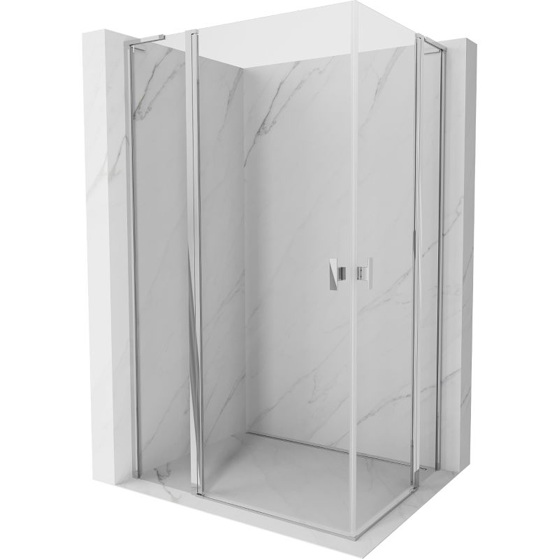 Mexen Mist L Duo sprchová kabína s otváracími dverami 120 x 90 cm, priehľadná, chróm - 8A4L-120-090-01-00