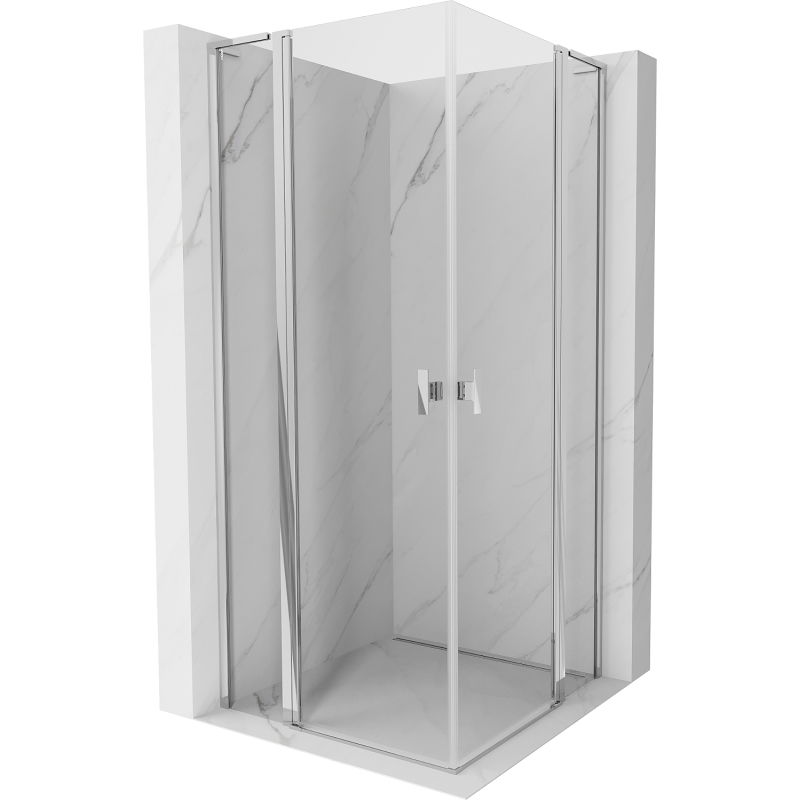 Mexen Mist L Duo sprchový kút s otváracími dverami 95 x 95 cm, transparentný, chróm - 8A4L-095-095-01-00
