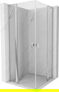 Mexen Mist L Duo sprchový kút s otváracími dverami 95 x 95 cm, transparentný, chróm - 8A4L-095-095-01-00