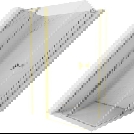 Mexen Mist L Duo sprchovací kút otočný 110 x 90 cm, transparentný, zlatý - 8A4L-110-090-50-00