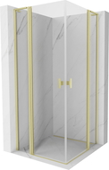 Mexen Mist L Duo sprchovací kút otočný 105 x 105 cm, priehľadný, zlatý brúsený - 8A4L-105-105-55-00