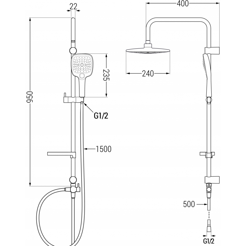 Mexen X17 sprchový stĺp, chróm - 798171791-00