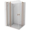 Mexen Mist L Duo rám dverí sprchového kútu 100 x 95 cm, transparentný, brúsená meď - 8A4L-100-095-65-00