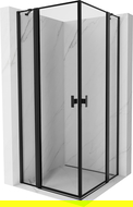 Mexen Mist Duo sprchový kút otvárací 70 x 70 cm, čierny rám, čierny - 8A4-070L-070P-70-70
