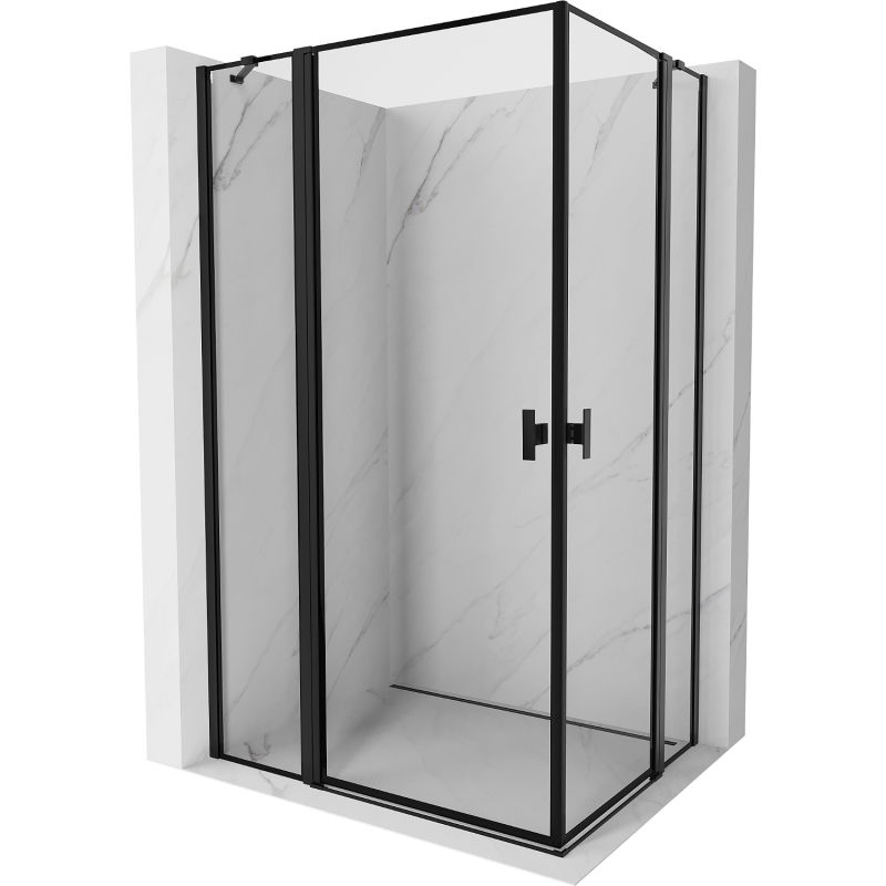 Mexen Mist Duo sprchový kút otvárací 120 x 70 cm, čierny rám, čierna - 8A4-120L-070P-70-70