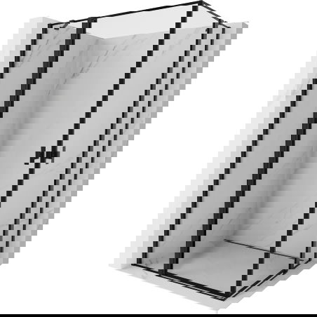 Mexen Mist Duo sprchová kabína otočná 80 x 75 cm, čierny rám, čierna - 8A4-080L-075P-70-70