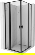 Mexen Mist L Duo sprchová kabína otočná 90 x 90 cm, čierny rám, čierna - 8A4L-090L-090P-70-70
