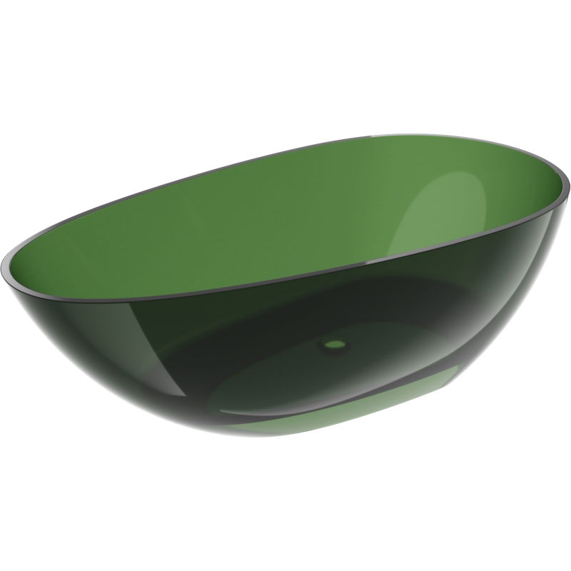 Mexen Glass forest voľne stojaca priehľadná vaňa 170 x 85 cm, zátka chróm - 58061708502