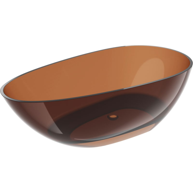 Mexen Glass earth voľne stojaca vaňa transparentná 170 x 85 cm, chrómová zátka - 58061708505