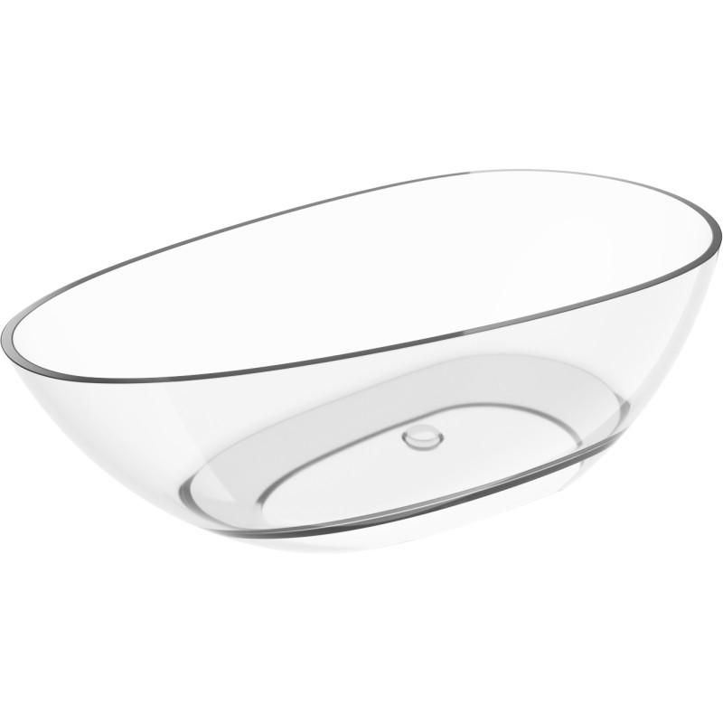 Mexen Glass voľne stojaca priehľadná vaňa 170 x 85 cm, číra, uzáver chróm - 58061708508