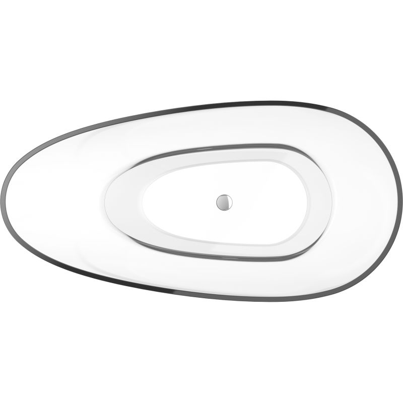 Mexen Glass číra voľne stojaca vaňa transparentná 170 x 85 cm, chrómová zátka - 58061708508