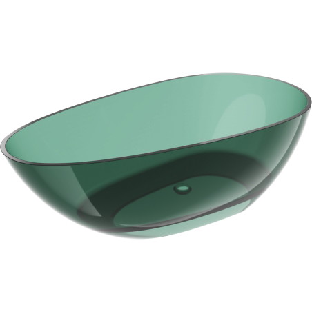 Mexen Glass voľne stojaca priehľadná vaňa 170 x 85 cm, teal, uzáver chróm - 58061708511