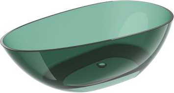 Mexen Glass voľne stojaca priehľadná vaňa 170 x 85 cm, teal, uzáver chróm - 58061708511