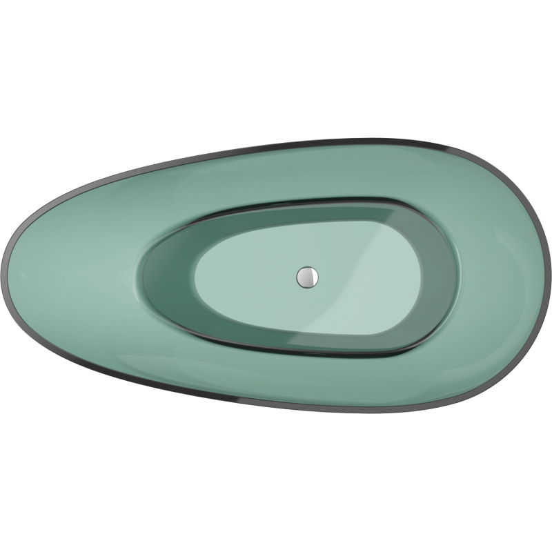 Mexen Glass teal voľne stojaca priehľadná vaňa 170 x 85 cm, chrómová zátka - 58061708511