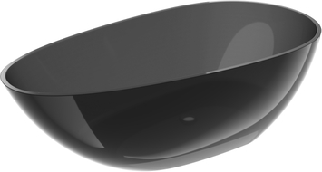 Mexen Glass voľne stojaca priehľadná vaňa 170 x 85 cm, čierna, chrómová zátka - 58061708513