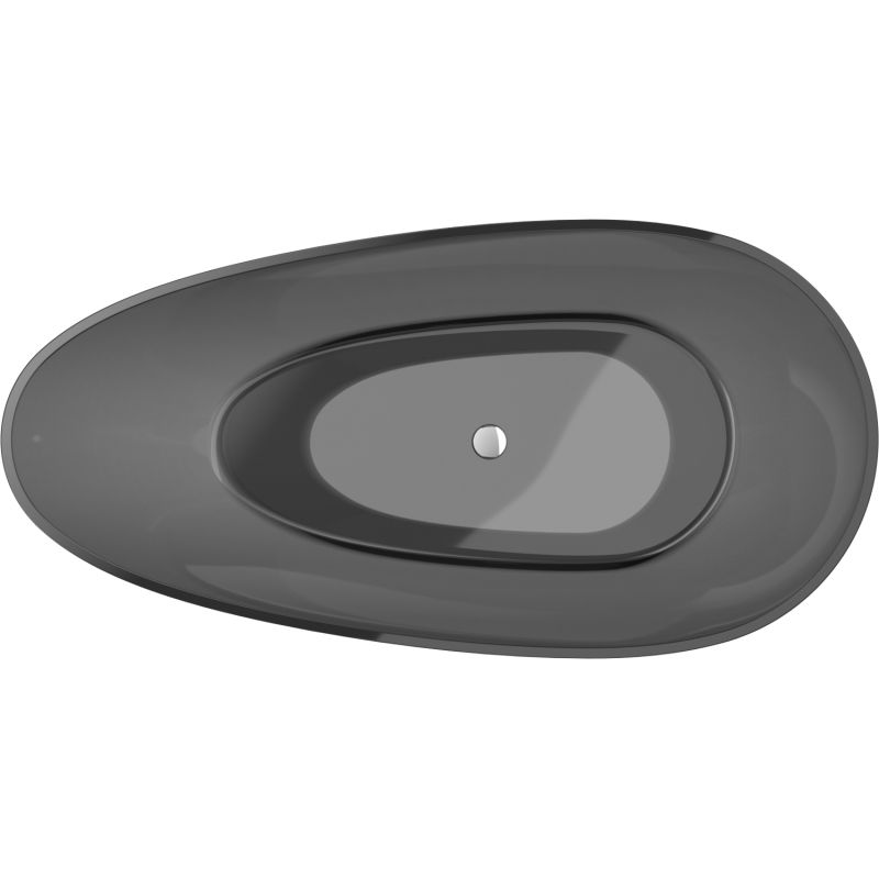 Mexen Glass čierna voľne stojaca vaňa priehľadná 170 x 85 cm, chrómová zátka - 58061708513