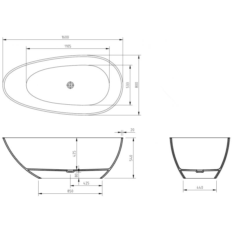 Mexen Glass čierna samostatne stojaca transparentná vaňa 160 x 80 cm, chrómová zátka - 58061608013