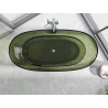 Mexen Pure voľne stojaca priehľadná vaňa 170 x 80 cm, olive, chrómová zátka - 58071708001