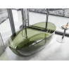 Mexen Pure voľne stojaca priehľadná vaňa 170 x 80 cm, olive, chrómová zátka - 58071708001
