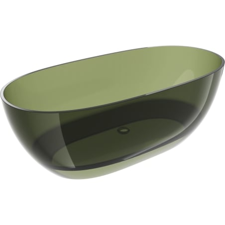 Mexen Pure olivová voľne stojaca vaňa priehľadná 170 x 80 cm, chrómová zátka - 58071708001