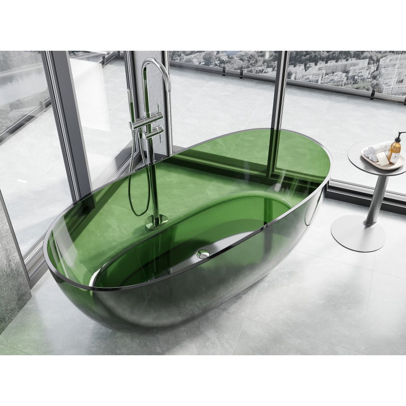 Mexen Pure lesná voľne stojaca vaňa transparentná 170 x 80 cm, štupeľ chróm - 58071708002